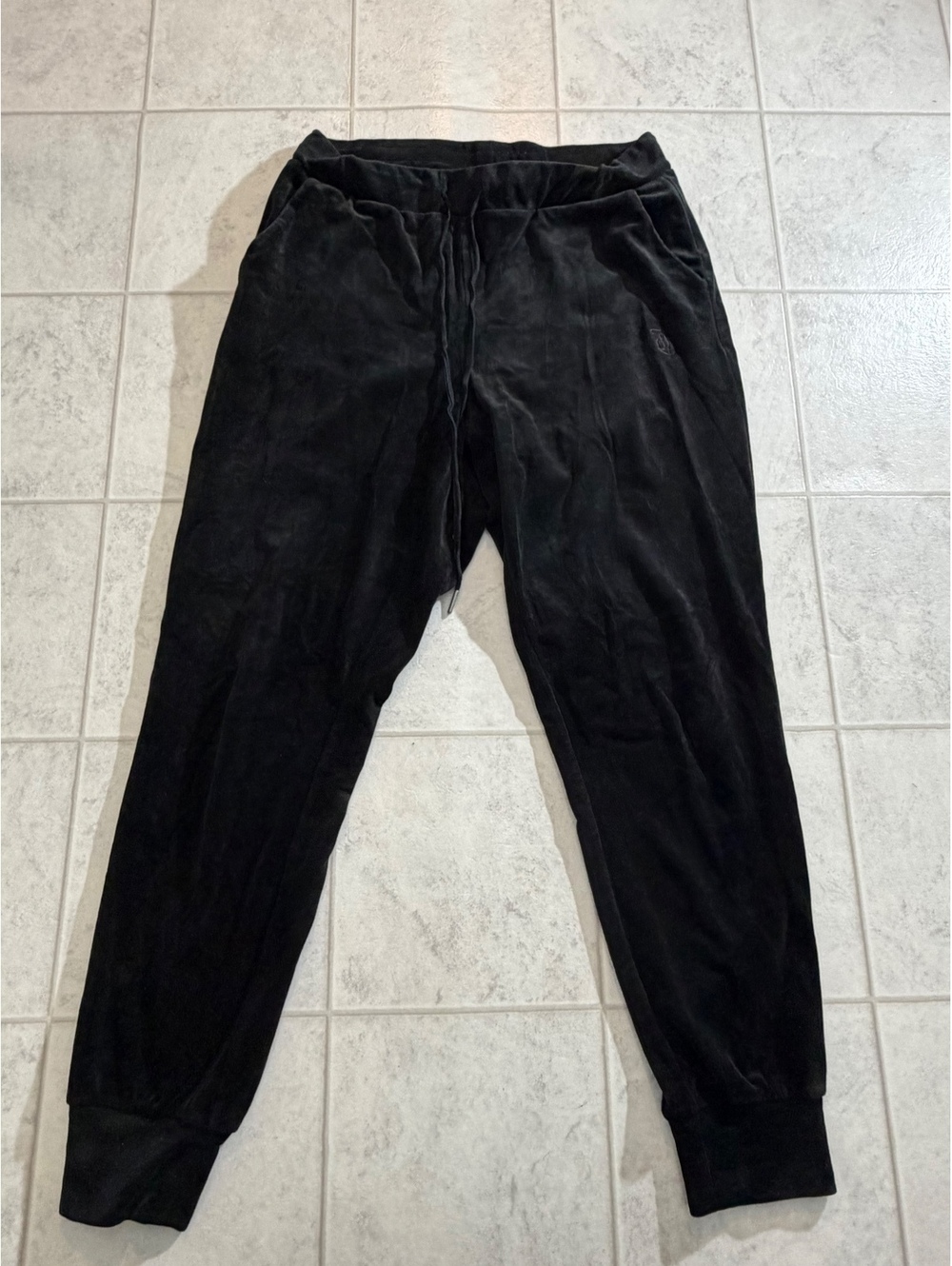Juicy Couture Black Velour Jogger Pants Medium